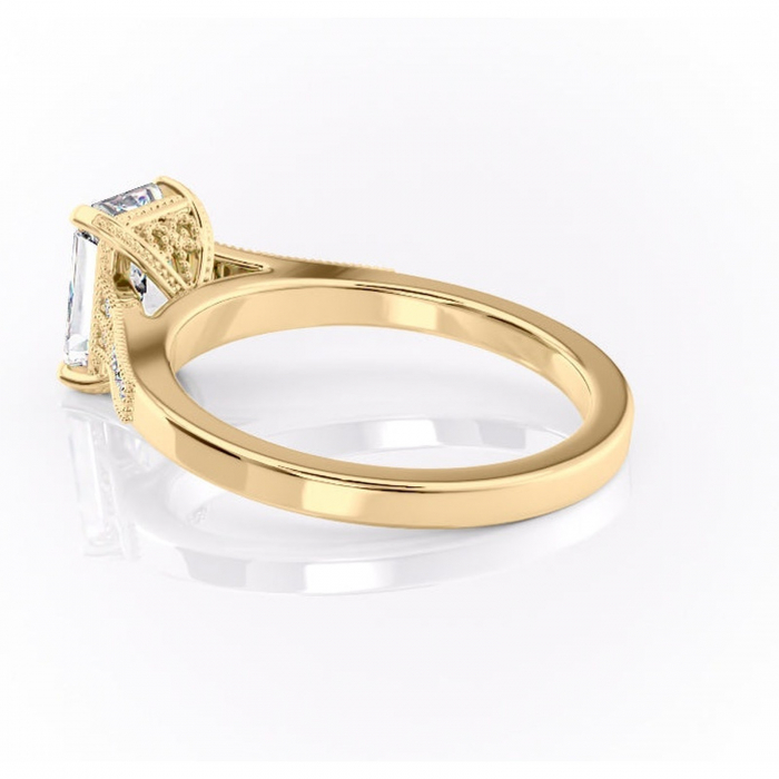 Inel de logodnă Caelia din aur Galben 18kt cu moissanite tăietură radiantă – Pietre laterale rafinată pentru profil înalt | Personalizează și configurează gratuit online [5]