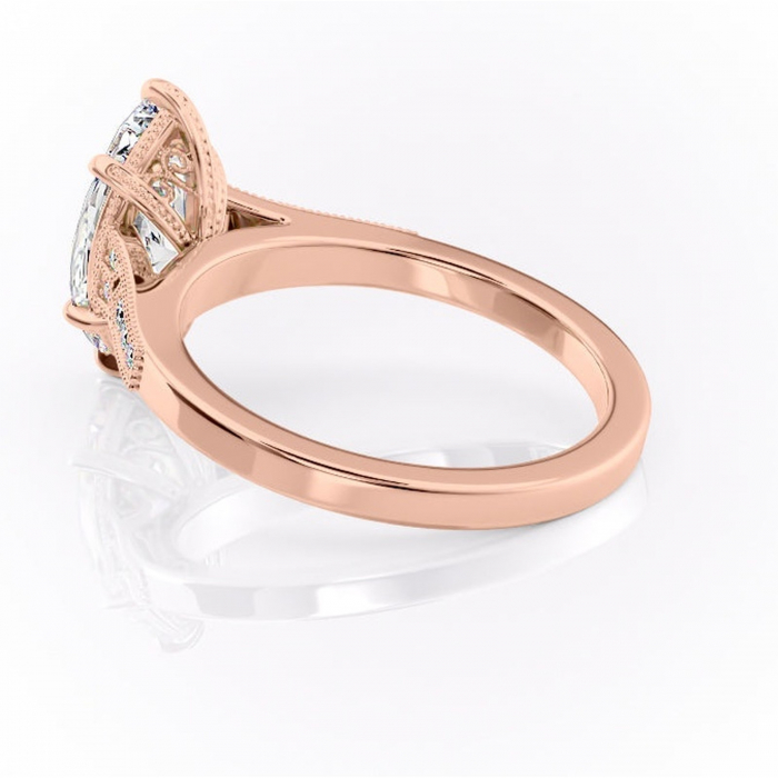 Inel de logodnă Caelia din aur Rose 14kt cu moissanite tăietură marquise – Pietre laterale rafinată pentru profil înalt | Personalizează și configurează gratuit online [5]