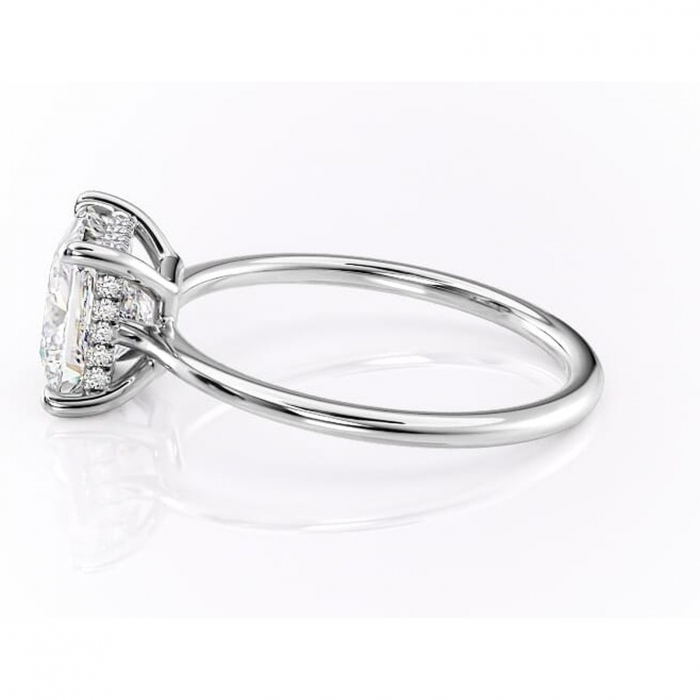 Inel de logodnă Camellia din aur Alb 18kt cu moissanite tăietură princess – Solitar rafinată pentru profil jos | Personalizează și configurează gratuit online [6]