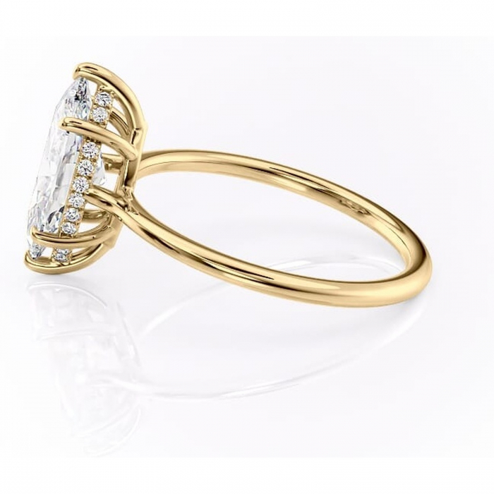 Inel de logodnă Camellia din aur Galben 14kt cu moissanite tăietură marquise – Solitar rafinată pentru profil jos | Personalizează și configurează gratuit online [6]