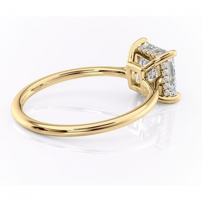 Inel de logodnă Camellia din aur Galben 14kt cu moissanite tăietură princess – Solitar rafinată pentru profil jos | Personalizează și configurează gratuit online [3]