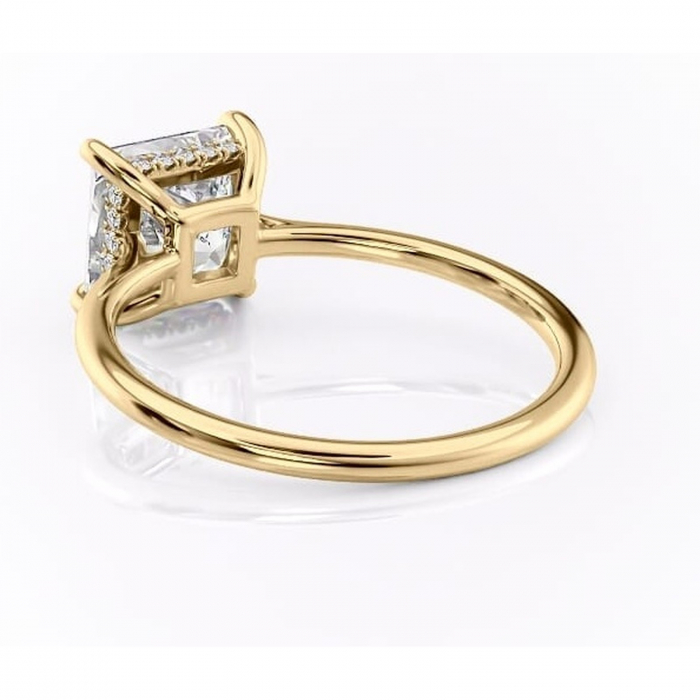 Inel de logodnă Camellia din aur Galben 14kt cu moissanite tăietură princess – Solitar rafinată pentru profil jos | Personalizează și configurează gratuit online [4]