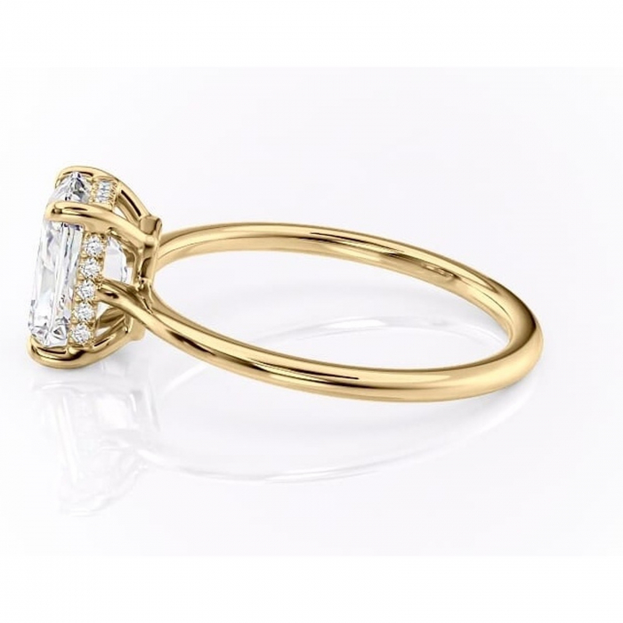 Inel de logodnă Camellia din aur Galben 18kt cu moissanite tăietură radiantă – Solitar rafinată pentru profil jos | Personalizează și configurează gratuit online [6]
