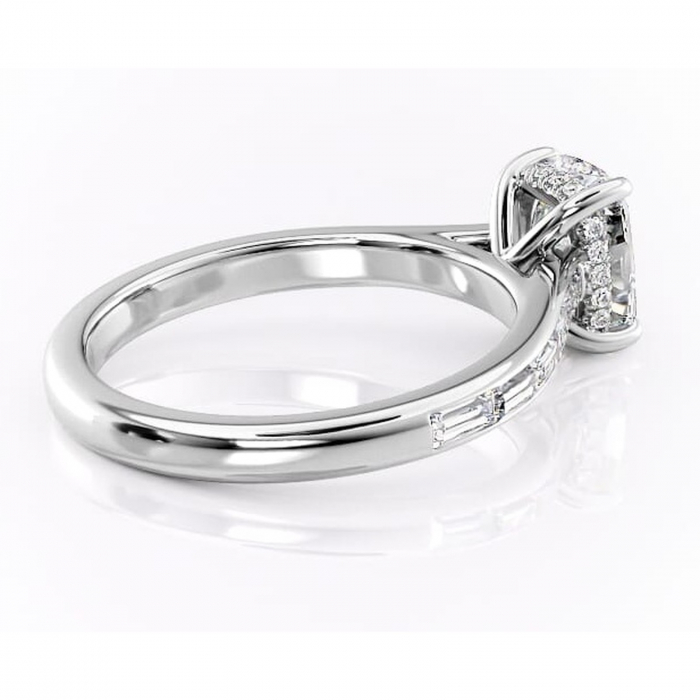 Inel de logodnă Catherine din aur Alb 14kt cu moissanite tăietură asscher – Montură cu canal rafinată pentru profil înalt | Personalizează și configurează gratuit online [3]