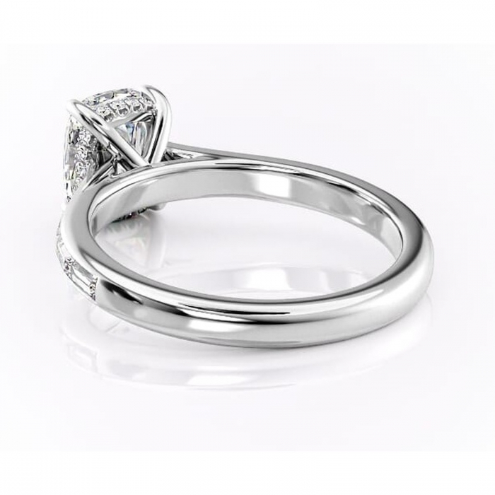 Inel de logodnă Catherine din aur Alb 14kt cu moissanite tăietură asscher – Montură cu canal rafinată pentru profil înalt | Personalizează și configurează gratuit online [4]