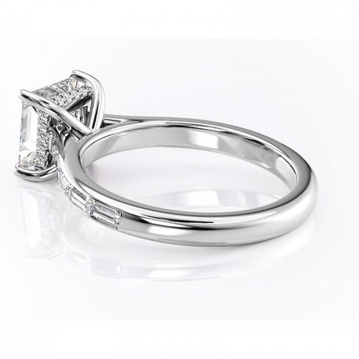 Inel de logodnă Catherine din aur Alb 14kt cu moissanite tăietură princess – Montură cu canal rafinată pentru profil înalt | Personalizează și configurează gratuit online [5]