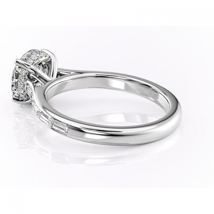 Inel de logodnă Catherine din aur Alb 14kt cu moissanite tăietură rotundă – Montură cu canal rafinată pentru profil înalt | Personalizează și configurează gratuit online [5]