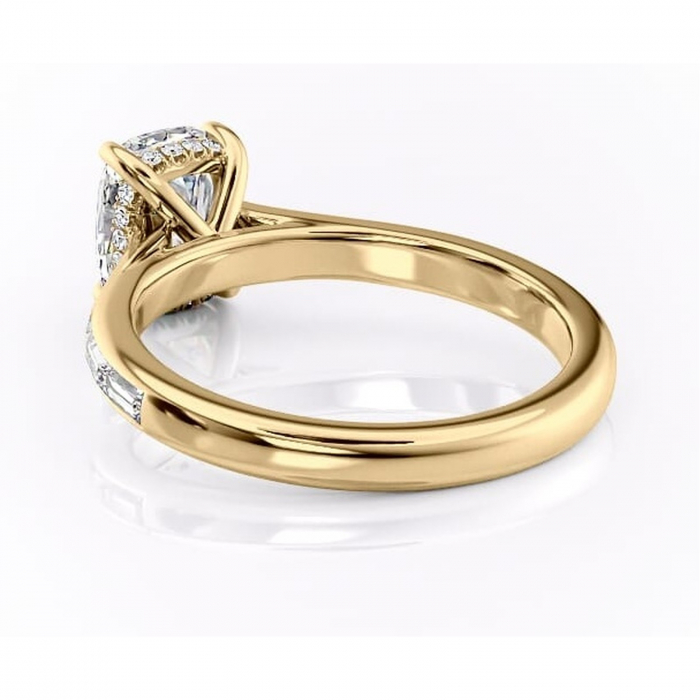 Inel de logodnă Catherine din aur Galben 14kt cu moissanite tăietură asscher – Montură cu canal rafinată pentru profil înalt | Personalizează și configurează gratuit online [4]