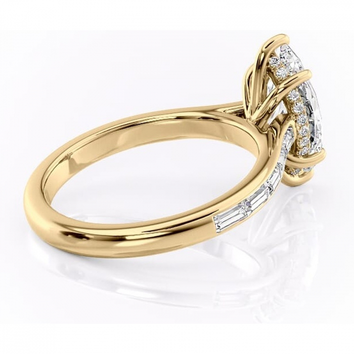 Inel de logodnă Catherine din aur Galben 14kt cu moissanite tăietură marquise – Montură cu canal rafinată pentru profil înalt | Personalizează și configurează gratuit online [3]