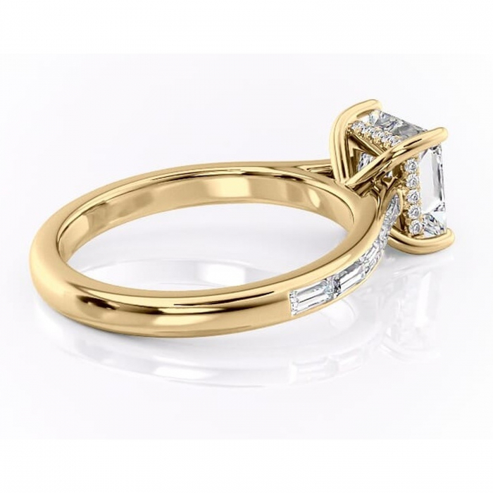 Inel de logodnă Catherine din aur Galben 14kt cu moissanite tăietură princess – Montură cu canal rafinată pentru profil înalt | Personalizează și configurează gratuit online [3]