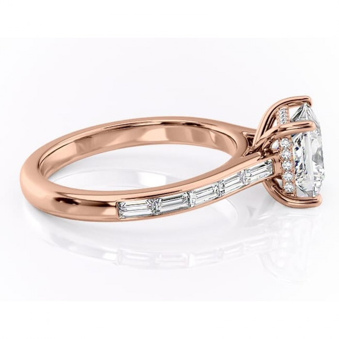 Inel de logodnă Catherine din aur Rose 18kt cu moissanite tăietură princess – Montură cu canal rafinată pentru profil înalt | Personalizează și configurează gratuit online [2]