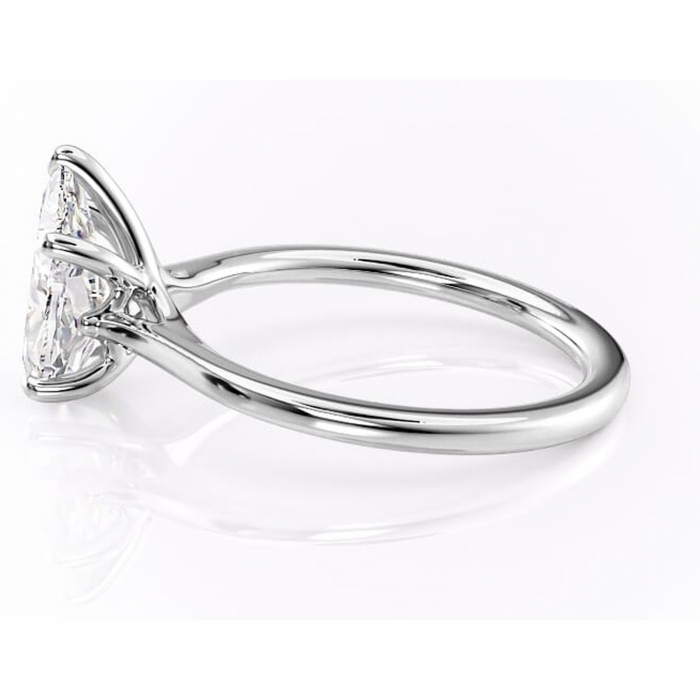 Inel de logodnă Charlotte din aur Alb 14kt cu moissanite tăietură pară – Solitar rafinată pentru profil mediu | Personalizează și configurează gratuit online [6]