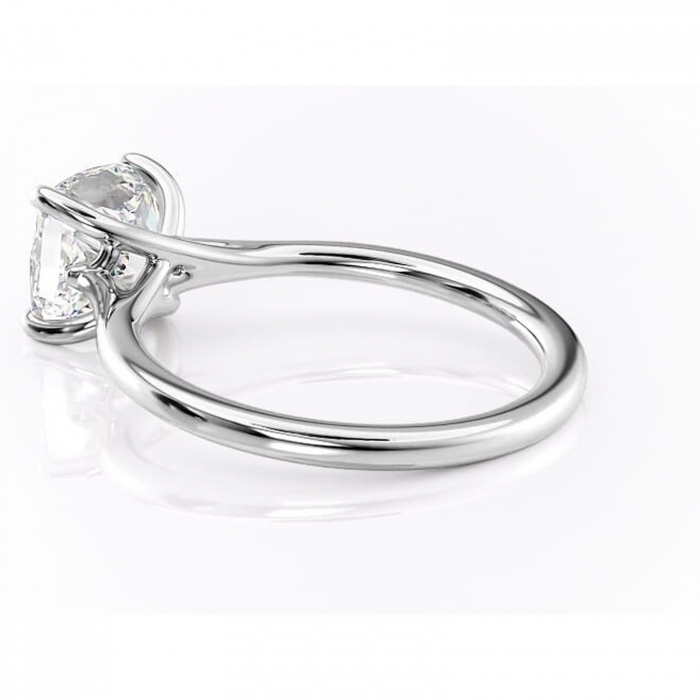Inel de logodnă Charlotte din aur Alb 14kt cu moissanite tăietură pernă – Solitar rafinată pentru profil mediu | Personalizează și configurează gratuit online [5]
