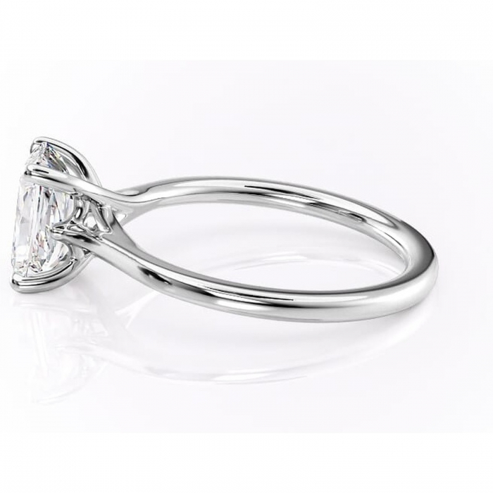 Inel de logodnă Charlotte din aur Alb 14kt cu moissanite tăietură radiantă – Solitar rafinată pentru profil mediu | Personalizează și configurează gratuit online [6]