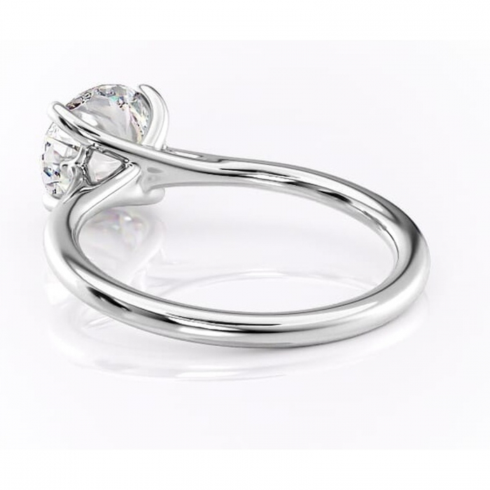 Inel de logodnă Charlotte din aur Alb 14kt cu moissanite tăietură rotundă – Solitar rafinată pentru profil mediu | Personalizează și configurează gratuit online [4]