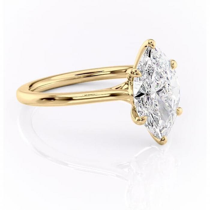 Inel de logodnă Charlotte din aur Galben 14kt cu moissanite tăietură marquise – Solitar rafinată pentru profil mediu | Personalizează și configurează gratuit online [1]