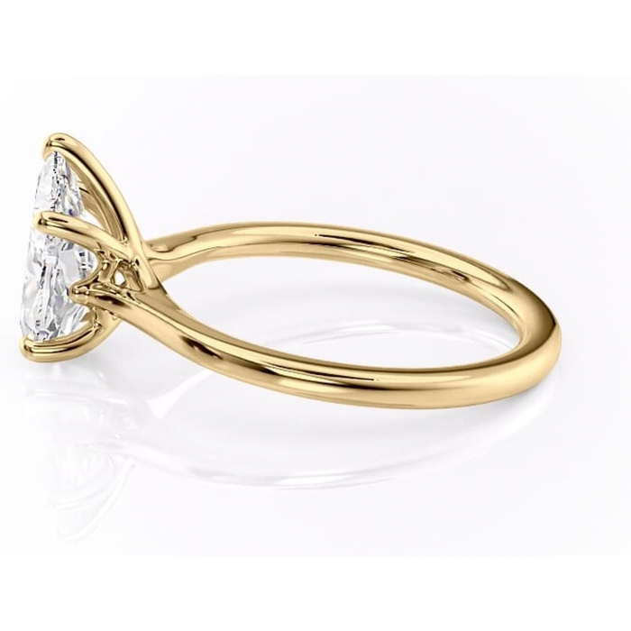 Inel de logodnă Charlotte din aur Galben 18kt cu moissanite tăietură pară – Solitar rafinată pentru profil mediu | Personalizează și configurează gratuit online [6]