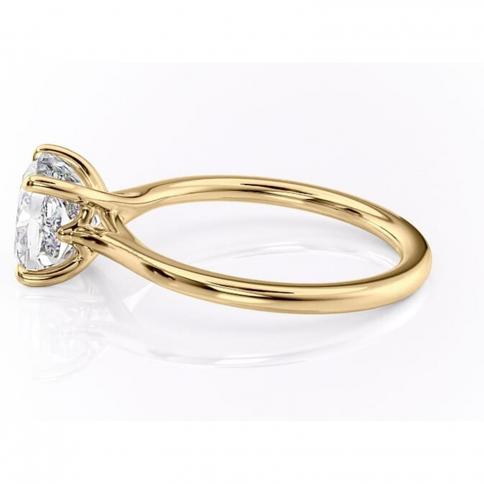 Inel de logodnă Charlotte din aur Galben 18kt cu moissanite tăietură pernă – Solitar rafinată pentru profil mediu | Personalizează și configurează gratuit online [6]