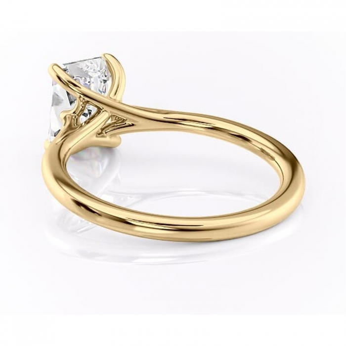 Inel de logodnă Charlotte din aur Galben 14kt cu moissanite tăietură radiantă – Solitar rafinată pentru profil mediu | Personalizează și configurează gratuit online [4]