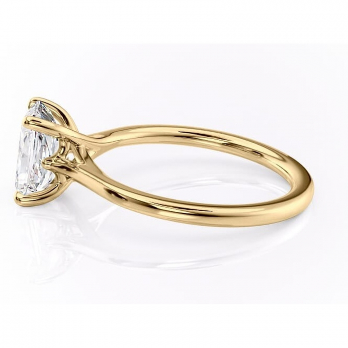 Inel de logodnă Charlotte din aur Galben 14kt cu moissanite tăietură radiantă – Solitar rafinată pentru profil mediu | Personalizează și configurează gratuit online [6]