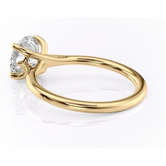 Inel de logodnă Charlotte din aur Galben 14kt cu moissanite tăietură rotundă – Solitar rafinată pentru profil mediu | Personalizează și configurează gratuit online [5]