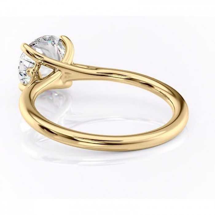 Inel de logodnă Charlotte din aur Galben 14kt cu moissanite tăietură rotundă – Solitar rafinată pentru profil mediu | Personalizează și configurează gratuit online [4]
