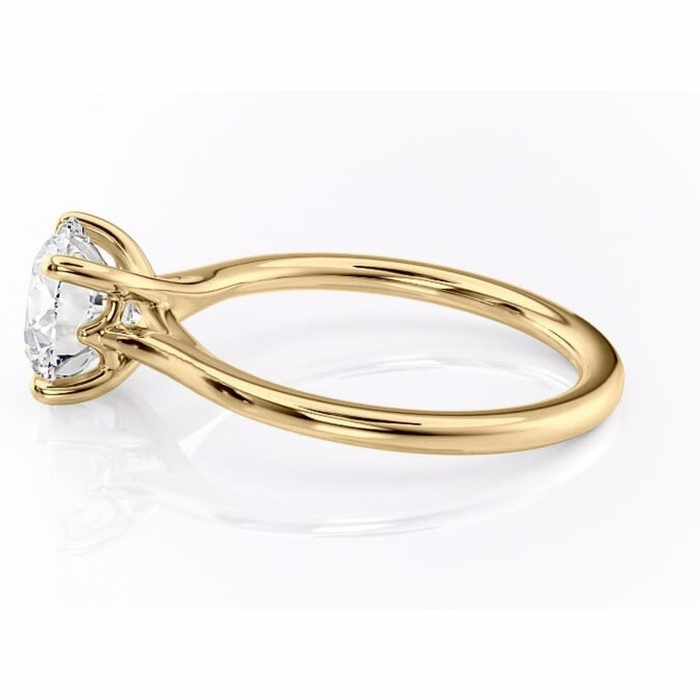 Inel de logodnă Charlotte din aur Galben 14kt cu moissanite tăietură rotundă – Solitar rafinată pentru profil mediu | Personalizează și configurează gratuit online [6]