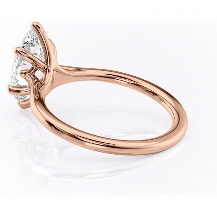 Inel de logodnă Charlotte din aur Rose 14kt cu moissanite tăietură marquise – Solitar rafinată pentru profil mediu | Personalizează și configurează gratuit online [5]