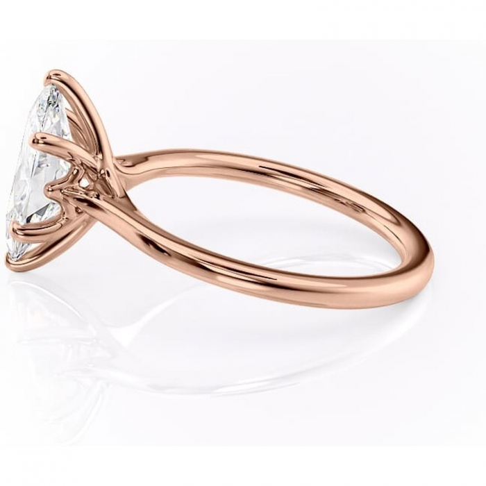 Inel de logodnă Charlotte din aur Rose 14kt cu moissanite tăietură marquise – Solitar rafinată pentru profil mediu | Personalizează și configurează gratuit online [6]
