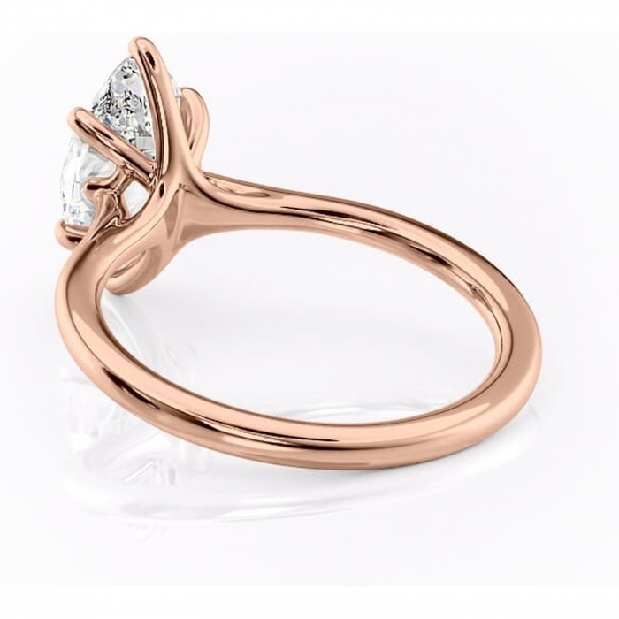 Inel de logodnă Charlotte din aur Rose 14kt cu moissanite tăietură marquise – Solitar rafinată pentru profil mediu | Personalizează și configurează gratuit online [4]