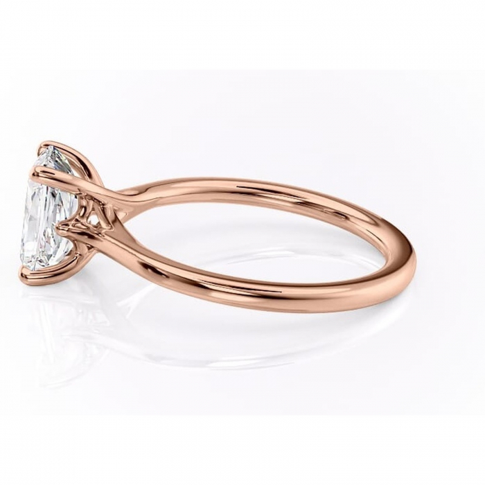 Inel de logodnă Charlotte din aur Rose 14kt cu moissanite tăietură radiantă – Solitar rafinată pentru profil mediu | Personalizează și configurează gratuit online [6]