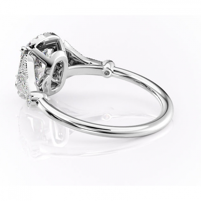 Inel de logodnă Citrina din aur Alb 14kt cu moissanite tăietură asscher – Halo rafinată pentru profil mediu | Personalizează și configurează gratuit online [5]