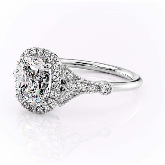 Inel de logodnă Citrina din aur Alb 14kt cu moissanite tăietură asscher – Halo rafinată pentru profil mediu | Personalizează și configurează gratuit online [7]