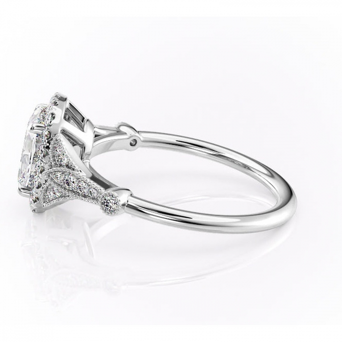 Inel de logodnă Citrina din aur Alb 14kt cu moissanite tăietură asscher – Halo rafinată pentru profil mediu | Personalizează și configurează gratuit online [6]