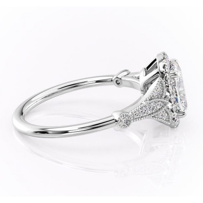 Inel de logodnă Citrina din aur Alb 14kt cu moissanite tăietură asscher – Halo rafinată pentru profil mediu | Personalizează și configurează gratuit online [2]