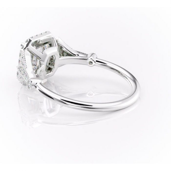 Inel de logodnă Citrina din aur Alb 14kt cu moissanite tăietură asscher – Halo rafinată pentru profil mediu | Personalizează și configurează gratuit online [5]