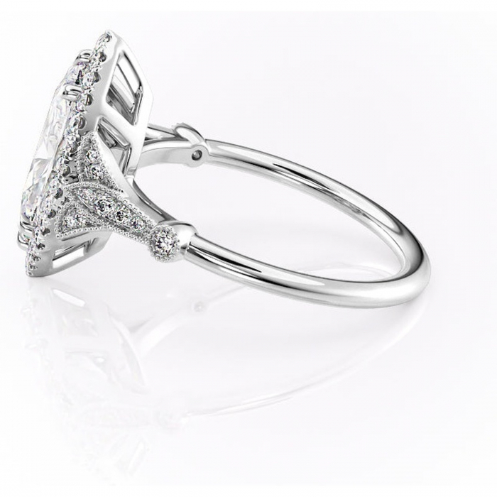 Inel de logodnă Citrina din aur Alb 14kt cu moissanite tăietură marquise – Halo rafinată pentru profil mediu | Personalizează și configurează gratuit online [6]