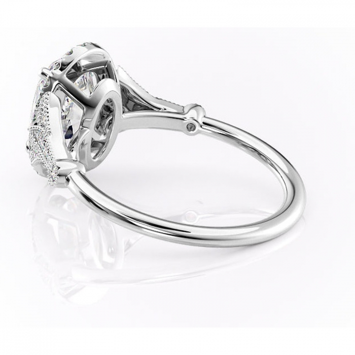 Inel de logodnă Citrina din aur Alb 14kt cu moissanite tăietură ovală – Halo rafinată pentru profil mediu | Personalizează și configurează gratuit online [5]