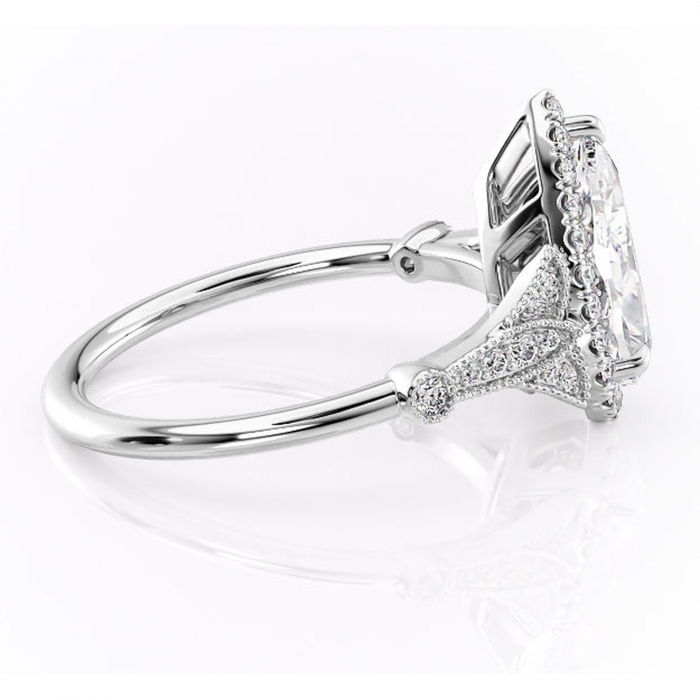 Inel de logodnă Citrina din aur Alb 18kt cu moissanite tăietură pară – Halo rafinată pentru profil mediu | Personalizează și configurează gratuit online [2]