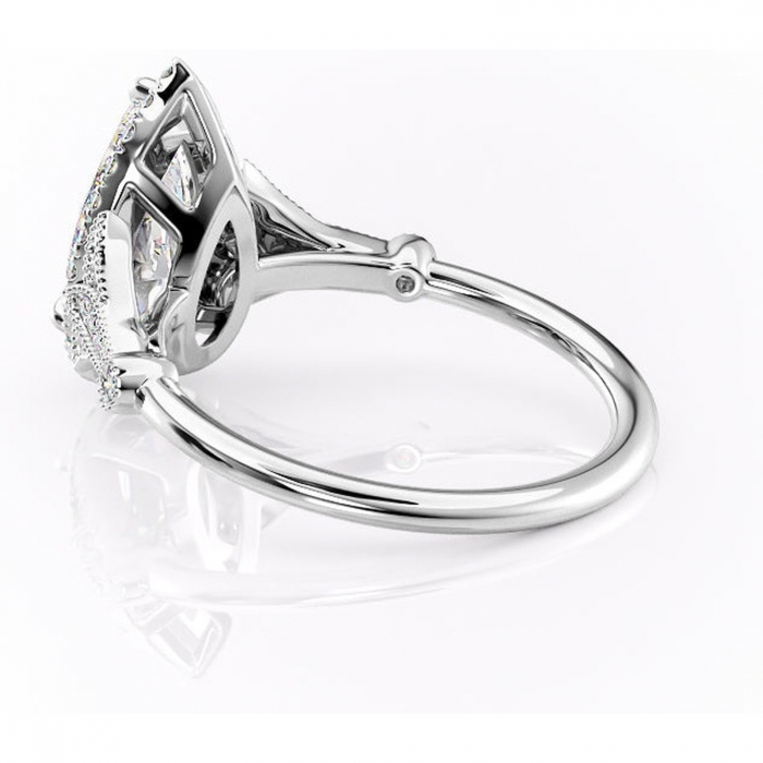 Inel de logodnă Citrina din aur Alb 18kt cu moissanite tăietură pară – Halo rafinată pentru profil mediu | Personalizează și configurează gratuit online [5]