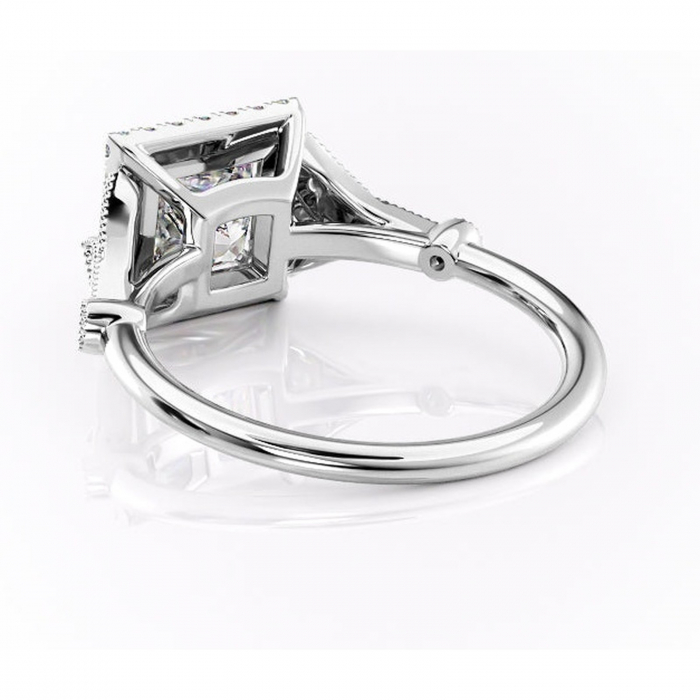 Inel de logodnă Citrina din aur Alb 14kt cu moissanite tăietură princess – Halo rafinată pentru profil mediu | Personalizează și configurează gratuit online [4]