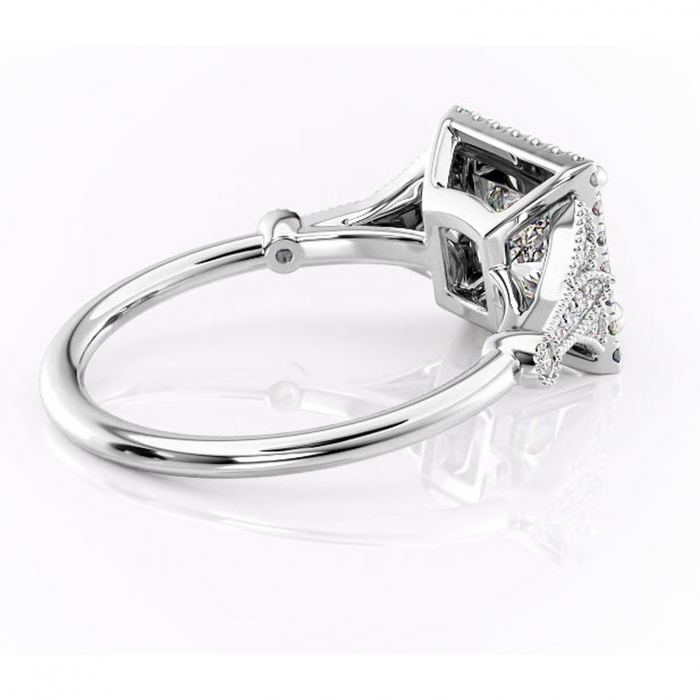 Inel de logodnă Citrina din aur Alb 14kt cu moissanite tăietură princess – Halo rafinată pentru profil mediu | Personalizează și configurează gratuit online [3]