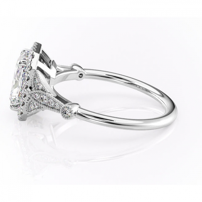 Inel de logodnă Citrina din aur Alb 18kt cu moissanite tăietură radiantă – Halo rafinată pentru profil mediu | Personalizează și configurează gratuit online [6]