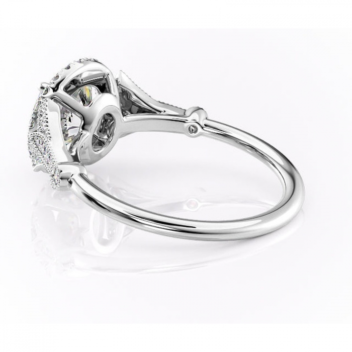 Inel de logodnă Citrina din aur Alb 14kt cu moissanite tăietură rotundă – Halo rafinată pentru profil mediu | Personalizează și configurează gratuit online [5]