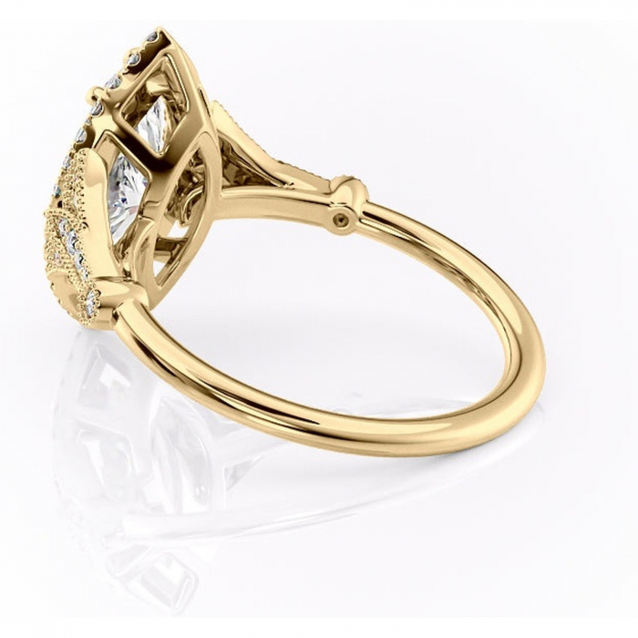 Inel de logodnă Citrina din aur Galben 18kt cu moissanite tăietură marquise – Halo rafinată pentru profil mediu | Personalizează și configurează gratuit online [5]