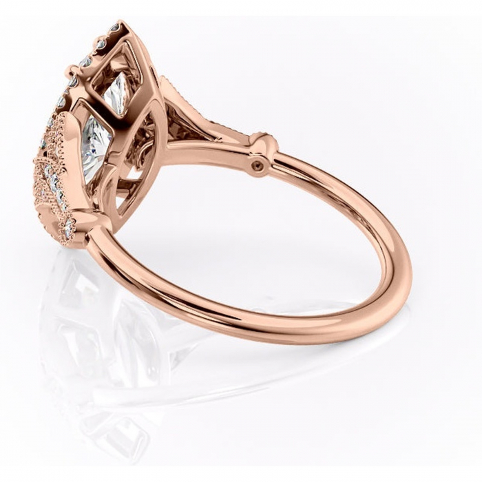 Inel de logodnă Citrina din aur Rose 14kt cu moissanite tăietură marquise – Halo rafinată pentru profil mediu | Personalizează și configurează gratuit online [5]