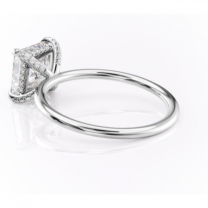 Inel de logodnă Clarabelle din aur Alb 14kt cu moissanite tăietură princess – Solitar rafinată pentru profil înalt | Personalizează și configurează gratuit online [5]