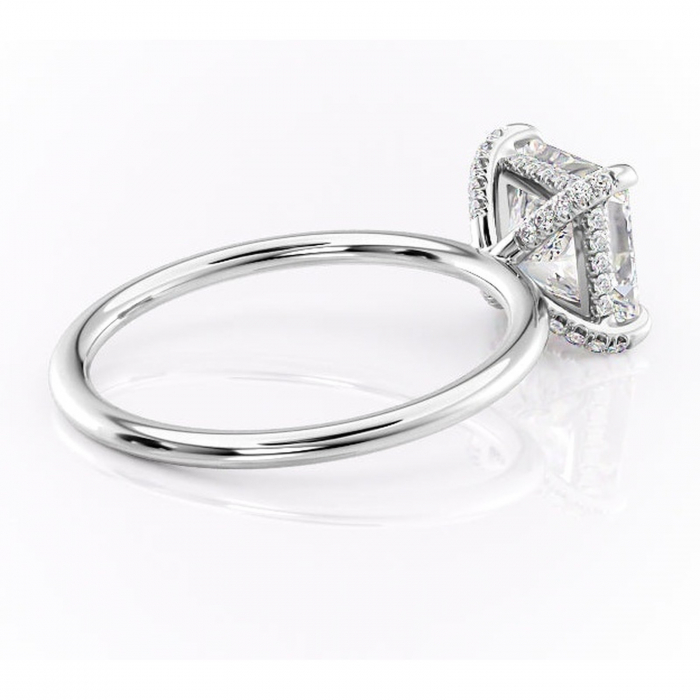 Inel de logodnă Clarabelle din aur Alb 14kt cu moissanite tăietură princess – Solitar rafinată pentru profil înalt | Personalizează și configurează gratuit online [3]