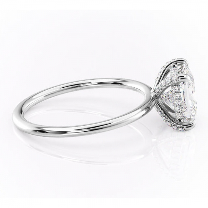 Inel de logodnă Clarabelle din aur Alb 14kt cu moissanite tăietură princess – Solitar rafinată pentru profil înalt | Personalizează și configurează gratuit online [2]