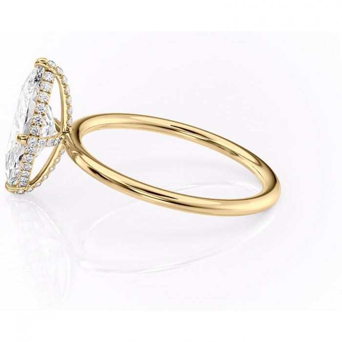 Inel de logodnă Clarabelle din aur Galben 18kt cu moissanite tăietură marquise – Solitar rafinată pentru profil înalt | Personalizează și configurează gratuit online [6]